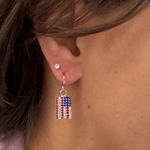 Load image into Gallery viewer, 🇺🇸✝️ American Flag &amp; Cross Crystal Jewelry Set (Necklace/Earrings)
