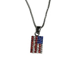 Load image into Gallery viewer, American Flag Crystal Earrings &amp; Necklace Set
