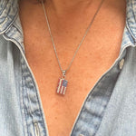 Load image into Gallery viewer, American Flag Crystal Earrings &amp; Necklace Set
