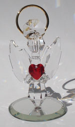 Load image into Gallery viewer, Handcrafted Crystal Angel Holding Red Heart Made with Swarovski Crystal
