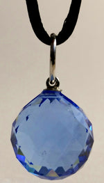 Load image into Gallery viewer, Blue Crystal Ball On A Black Cord
