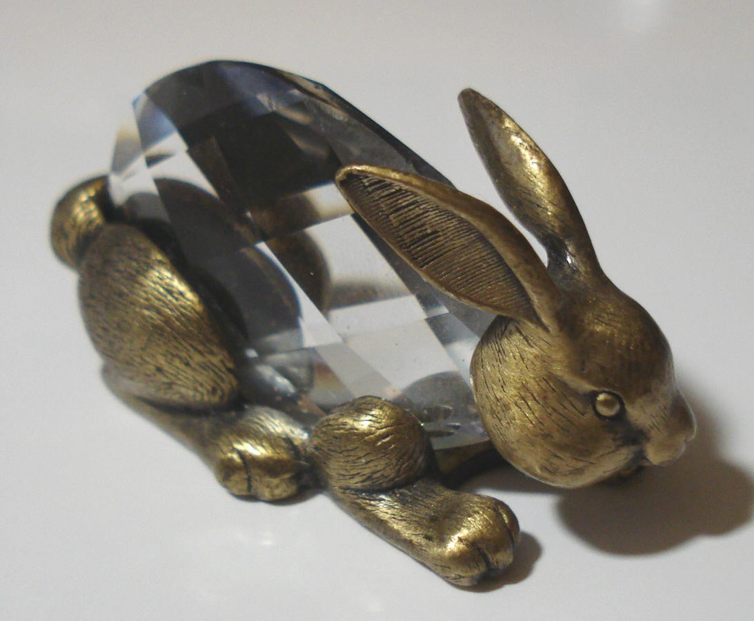 Crystal Bunny Handcrafted By Bjcrystalgifts - Crystal Rabbit Antique Gold Finish
