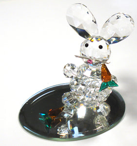Crystal Bunny With Carrot - Crystal Rabbit Handcrafted With Swarovski Crystal