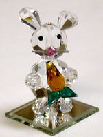 Load image into Gallery viewer, Crystal Bunny Holding a Carrot Handcrafted By Bjcrystalgifts Using Swarovski Crystal - Crystal Rabbit
