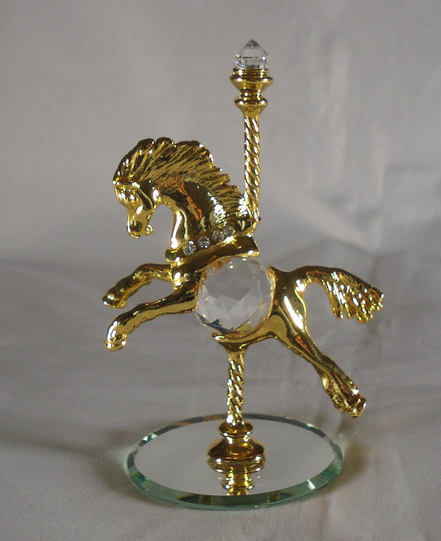 Crystal Carousel Horse made with Swarovski Crystal