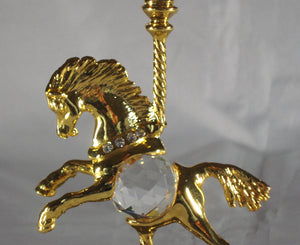 Crystal Carousel Horse made with Swarovski Crystal