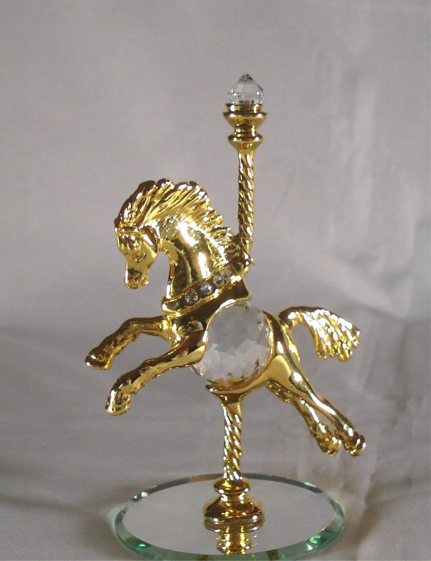Crystal Carousel Horse made with Swarovski Crystal