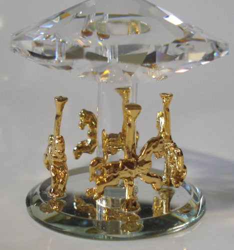 Crystal Carousel Horse Handcrafted Using Swarovski Crystal - Crystal Carousel