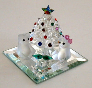 Adorable Christmas Scene Handcrafted Using Swarovski Crystal