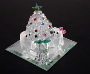 Adorable Christmas Scene Handcrafted Using Swarovski Crystal