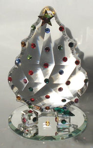 Crystal Christmas Scene - Crystal Christmas Tree With Presents Handcrafted With Swarovski Crystal