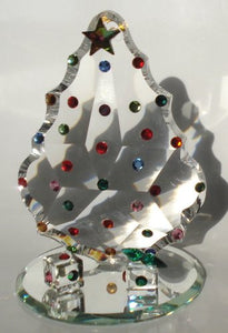 Crystal Christmas Scene - Crystal Christmas Tree With Presents Handcrafted With Swarovski Crystal