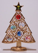 Load image into Gallery viewer, Christmas Tree Ornament - Gold Tone - Adorned With Swarovski Crystals
