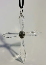 Load image into Gallery viewer, Personalized Crystal Hanging Cross Ornament - Personalized Crystal Cross
