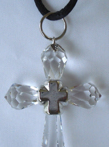 Crystal Cross Necklace Handcrafted By Bjcrystalgifts Using Swarovski Crystal