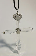 Load image into Gallery viewer, Personalized Crystal Hanging Cross Ornament - Personalized Crystal Cross
