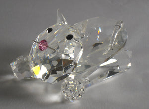 Crystal Crouching Cat Figurine - Cat Miniature Handcrafted Using Swarovski Crystal - Crystal Playful Kitten