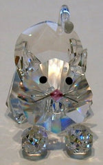 Load image into Gallery viewer, Crystal Crouching Cat Figurine - Cat Miniature Handcrafted Using Swarovski Crystal - Crystal Playful Kitten
