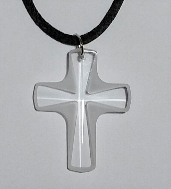Frosted Crystal Cross Necklace