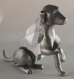 Load image into Gallery viewer, Pewter Dog Figurine - Crystal Dog Miniature Handcrafted With Swarovski Crystal
