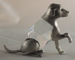 Load image into Gallery viewer, Pewter Dog Figurine - Crystal Dog Miniature Handcrafted With Swarovski Crystal
