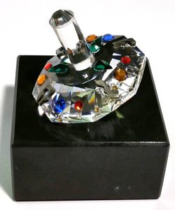 Multi-Color Crystal Dreidel Handcrafted By Bjcrystalgifts Using Swarovski Crystal - Hanukkah Gift