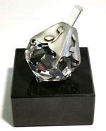 Load image into Gallery viewer, Crystal and Pewter Dreidel On a Black Marble Base - Handcrafted By Bjcrystalgifts Using Swarovski Crystal

