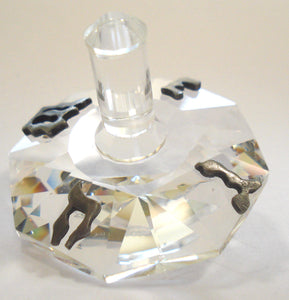 Crystal Dreidel Handcrafted By Bjcrystalgifts Using Swarovski Crystal - Pewter Dreidel