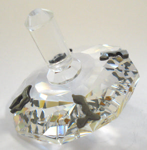 Crystal Dreidel Handcrafted By Bjcrystalgifts Using Swarovski Crystal - Pewter Dreidel