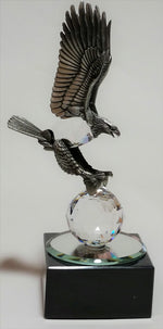 Load image into Gallery viewer, Eagle Figurine Made with Pewter and Swarovski Crystal - Eagle Miniature

