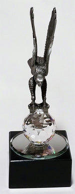 Load image into Gallery viewer, Personalized Pewter Eagle Made with Swarovski Crystal on Marble Base - Eagle Figurine
