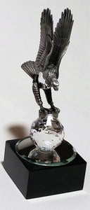 Personalized Pewter Eagle Made with Swarovski Crystal on Marble Base - Eagle Figurine