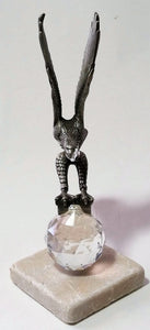 Crystal And Pewter Eagle Perched On A Tumbled Marble Base