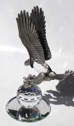 Load image into Gallery viewer, Pewter Eagle Figurine - Crystal Eagle Handcrafted With Swarovski Crystal

