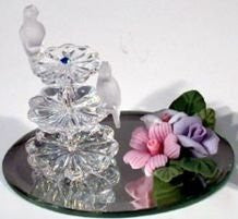 Crystal Love Birds on Fountain Handcrafted By Bjcrystalgifts Using Swarovski Crystal