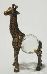 Crystal Giraffe Handcrafted By The Artisans At Bjcrystalgifts - Antique Gold Tone Giraffe