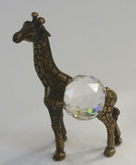 Load image into Gallery viewer, Crystal Giraffe Handcrafted By The Artisans At Bjcrystalgifts - Antique Gold Tone Giraffe
