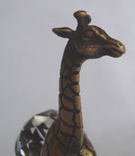 Load image into Gallery viewer, Crystal Giraffe Handcrafted By The Artisans At Bjcrystalgifts - Antique Gold Tone Giraffe
