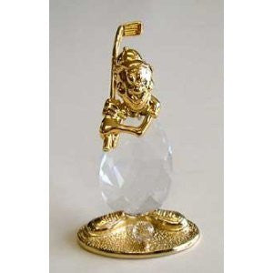 Crystal Golfer Figurine - Crystal Golfer Miniature Handcrafted With Swarovski Crystal