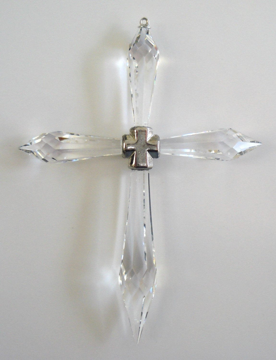 Hanging Crystal Cross Ornament Made with Swarovski Crystal - Cross Ornament