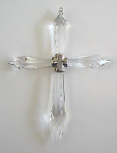 Hanging Crystal Cross Ornament Made with Swarovski Crystal - Cross Ornament