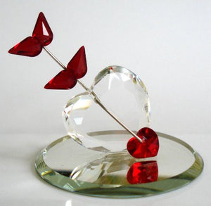 Crystal Heart with Arrow Handcrafted By Bjcrystals with Swarovski Crystal