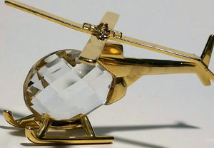 Crystal Helicopter Figurine Handcrafted By Bjcrystalgifts Using Swarovski Crystal