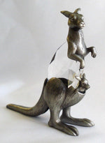 Load image into Gallery viewer, Pewter and Crystal Kangaroo Figurine - Kangaroo Miniature
