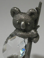 Load image into Gallery viewer, Pewter and Crystal Koala Bear Handcrafted By the Artisans At Bjcrystalgifts Using Swarovski Crystal
