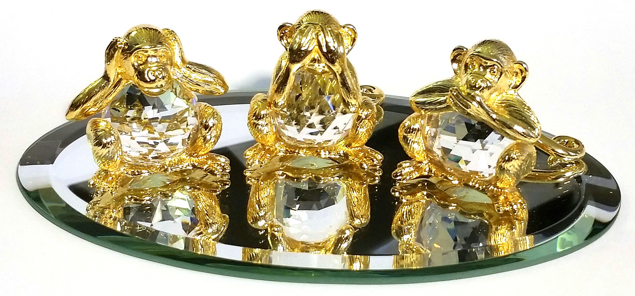 Hear No Evil, See No Evil, Speak No Evil Crystal Monkeys