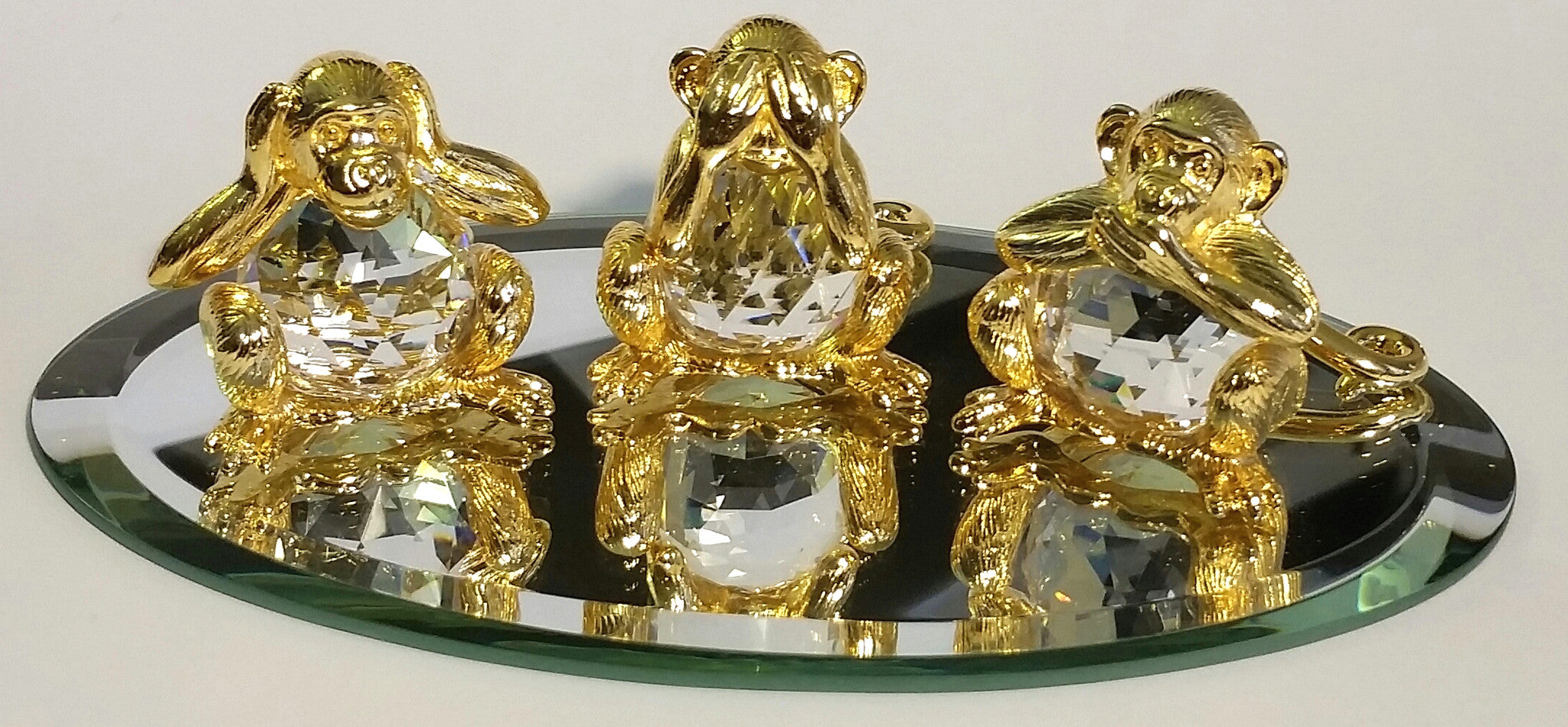Hear No Evil, See No Evil, Speak No Evil Crystal Monkeys