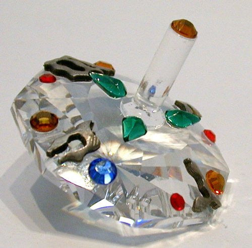 Multi-color Crystal Dreidel Made with Swarovski Crystal - Hanukkah Gift
