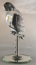 Load image into Gallery viewer, Pewter Parrot Figurine - Crystal Parrot Handcrafted Using Swarovski Crystal
