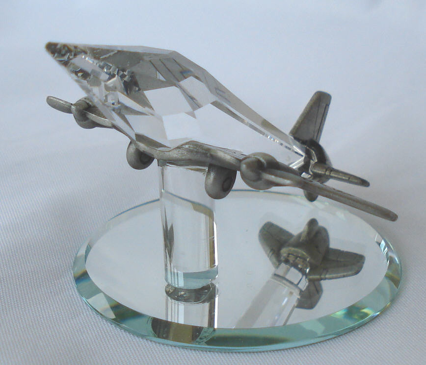 Crystal And Pewter Airplane - Crystal Jet - Pewter Jet